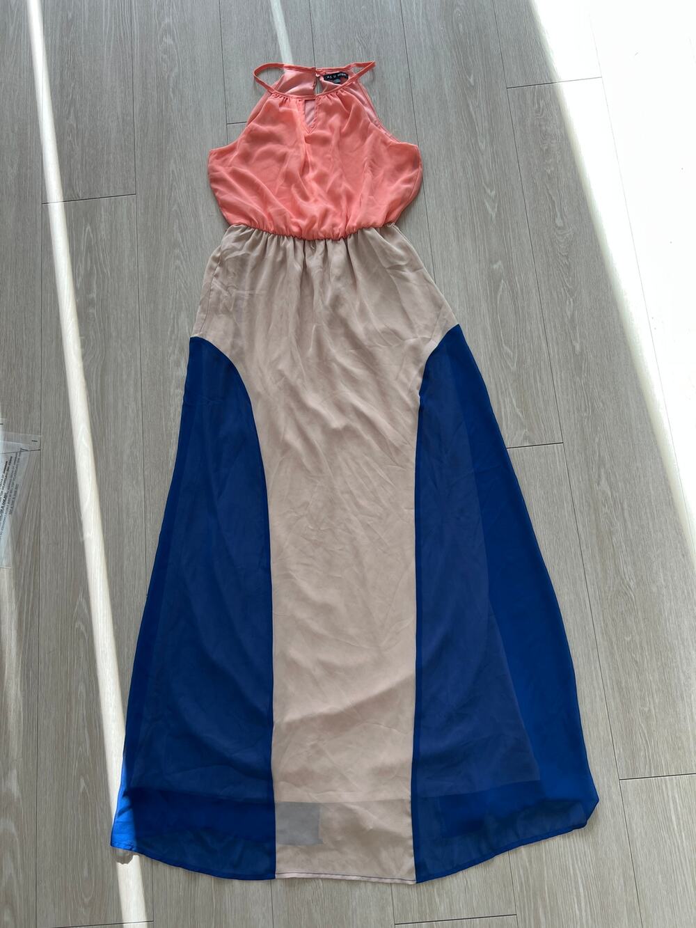 As U Wish Maxi Dress Small Colorblock Multicolor Flaw